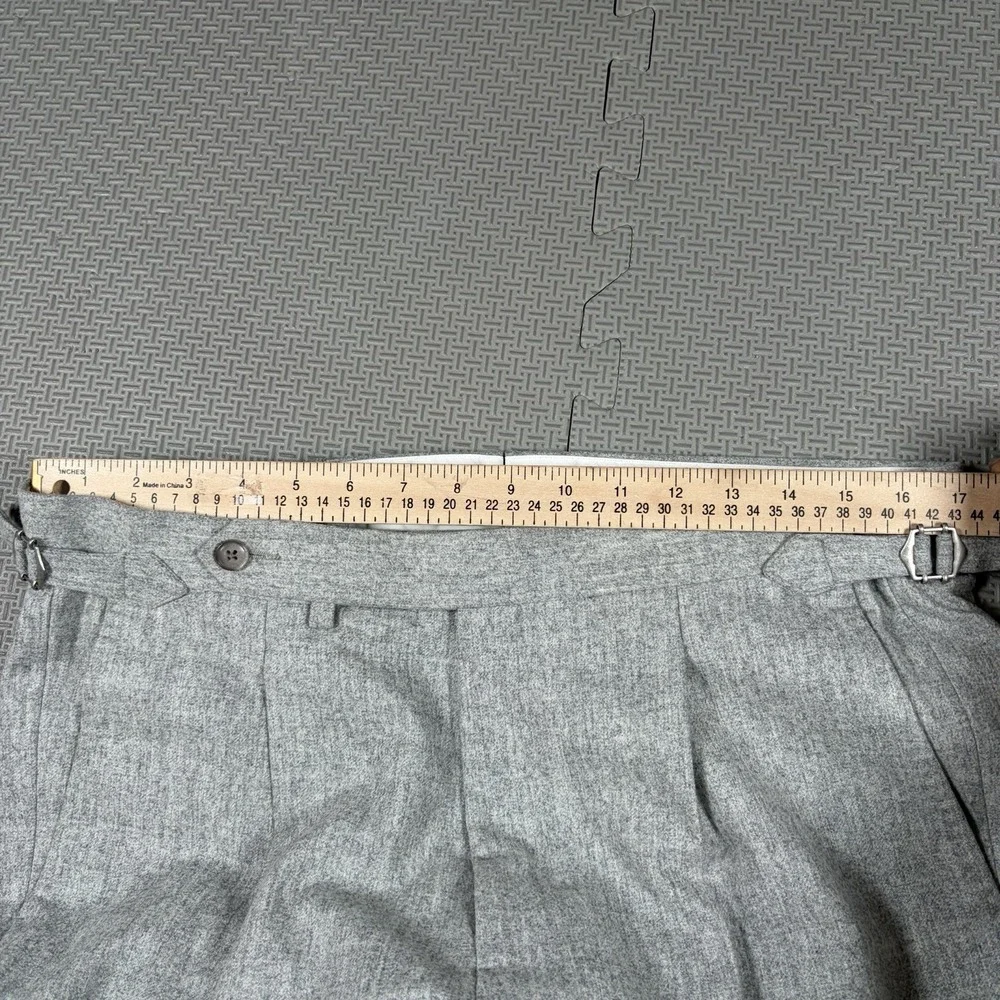 SuitSupply Gray Wool Vigo ZC Side Tab Dress Mens Pleated Pants Vitale Barberis